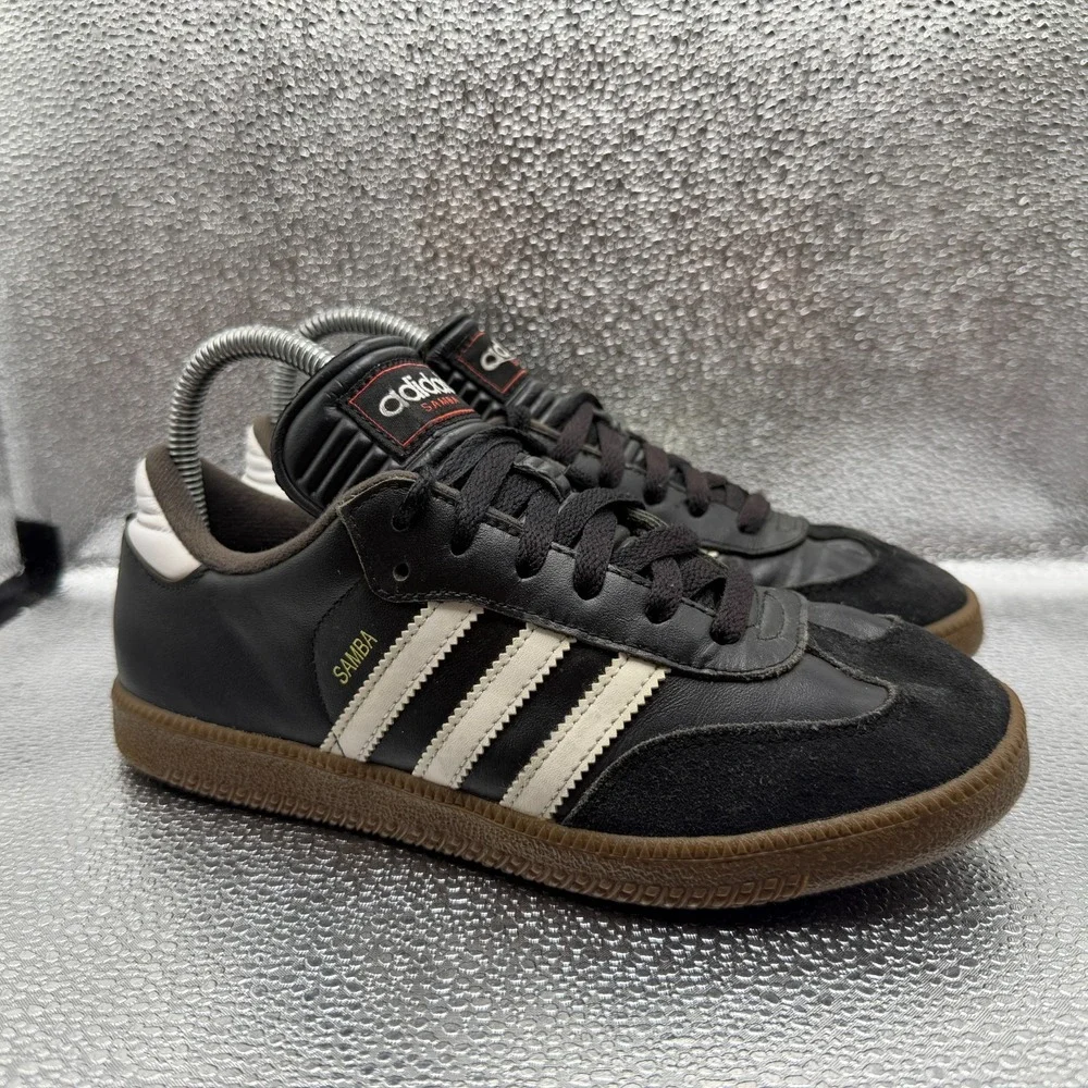Size 5 Adidas Samba Classic Black Gum Mens Lace-Up Casual Sneaker Shoes 036516